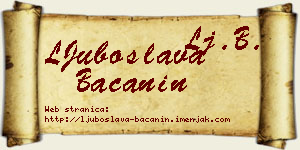 LJuboslava Bačanin vizit kartica